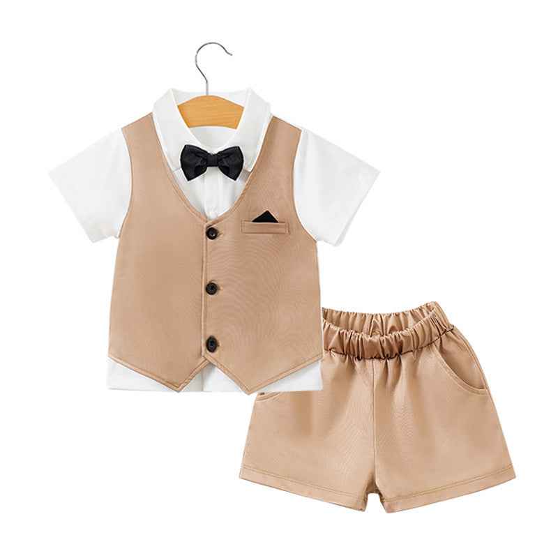 Summer Short-sleeved Children's Gentleman Two-piece Suit Male Baby Clothes - MIQ Store