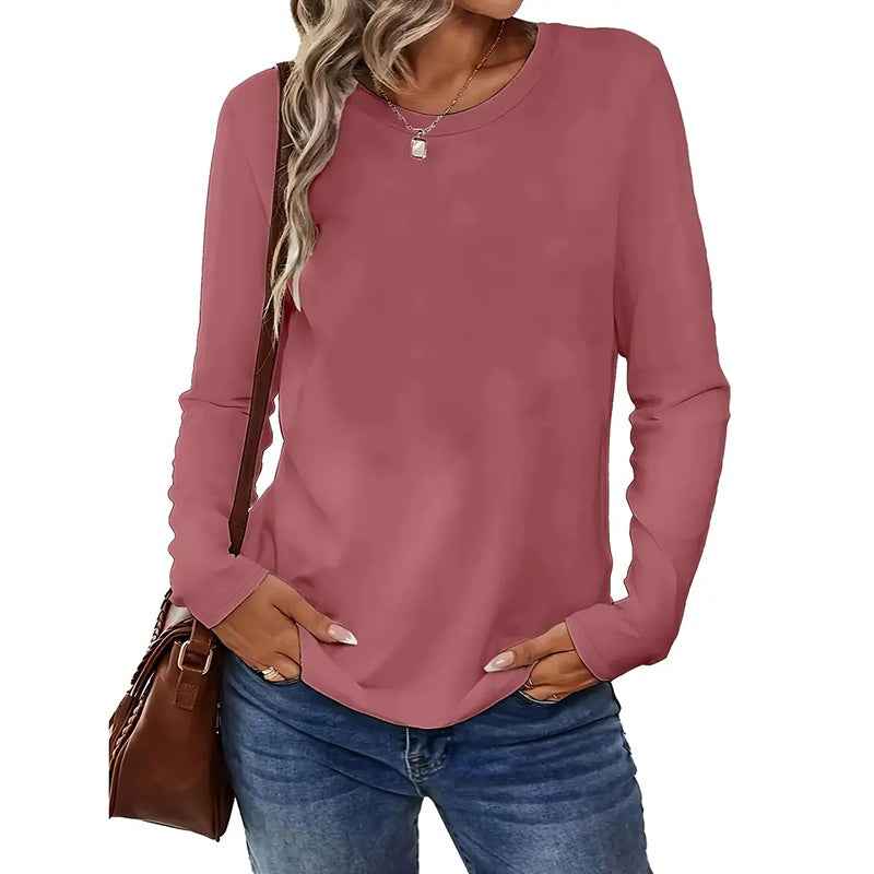 3 Pack Womens Plus Size Long Sleeve Shirts Crew Neck Basic Tee Tops Loose Fit Fall Outfits For Women 1X-5X