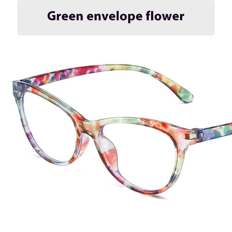 Cat's Eye Plain Glasses Summer Dopamine Decoration Anti-blue Light