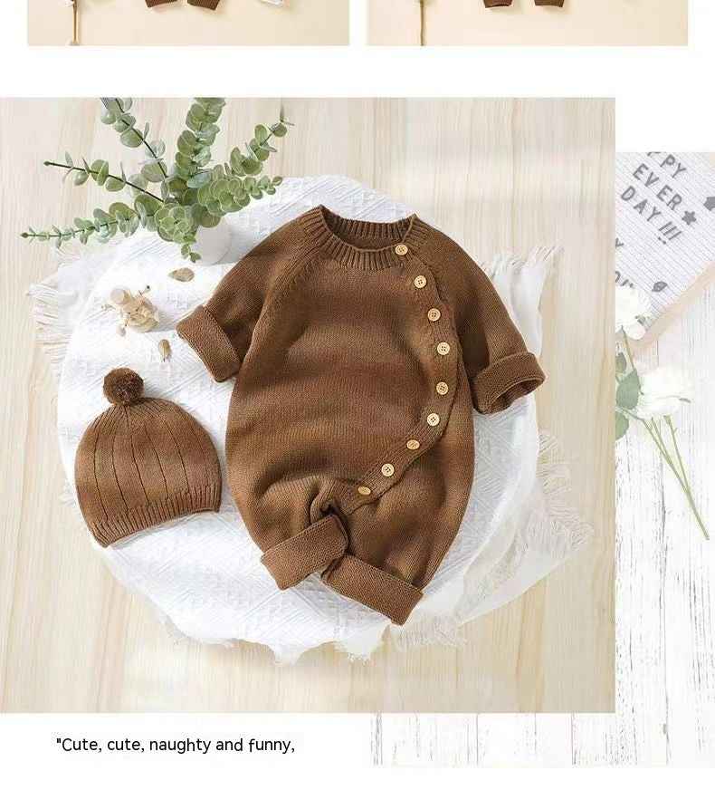 Babies' Knit Jumpsuit Male And Female Baby Sweater - MIQ Store