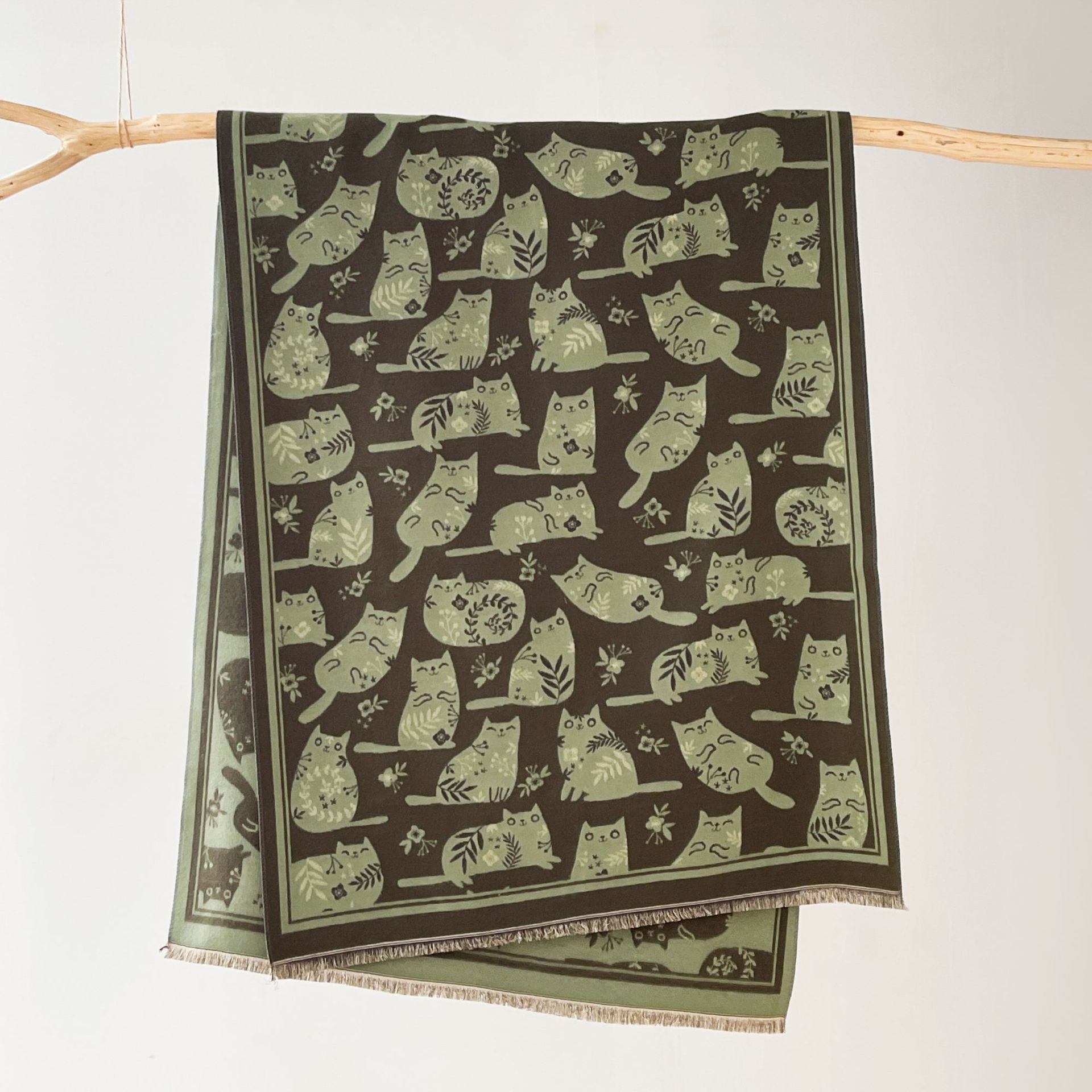Cream Sweet Cat Artificial Cashmere Scarf Women's Autumn And Winter Korean Style