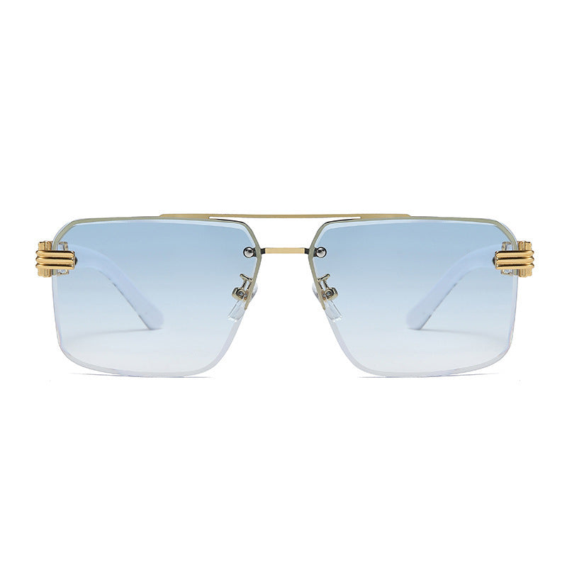 Women's Square Trimmed Frameless Sunglasses With Large Frame
