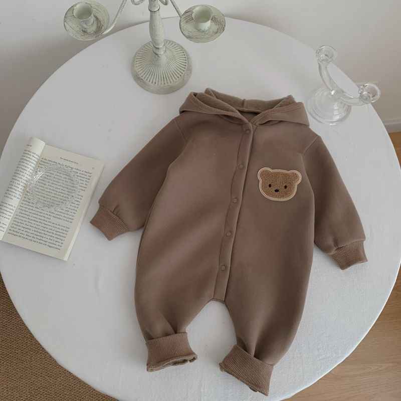 Jumpsuit Coat Male And Female Baby Fleece-lined Cartoon Bear - MIQ Store