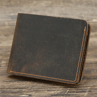 Men's Crazy Horse Leather Wallet European And American Retro