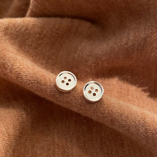 Simple And Compact Internet Celebrity Button Stud Earrings