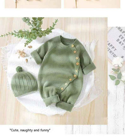 Babies' Knit Jumpsuit Male And Female Baby Sweater - MIQ Store