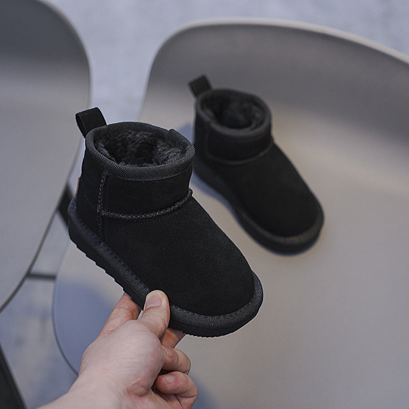 Children's Fashion Simple Solid Color High-top Snow Boots