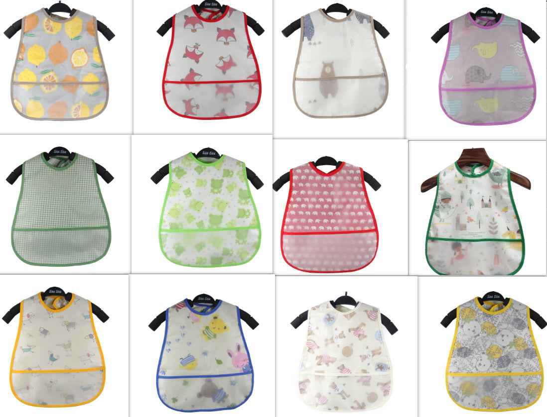 Baby eating bib girl baby waterproof children male painting apron - MIQ Store