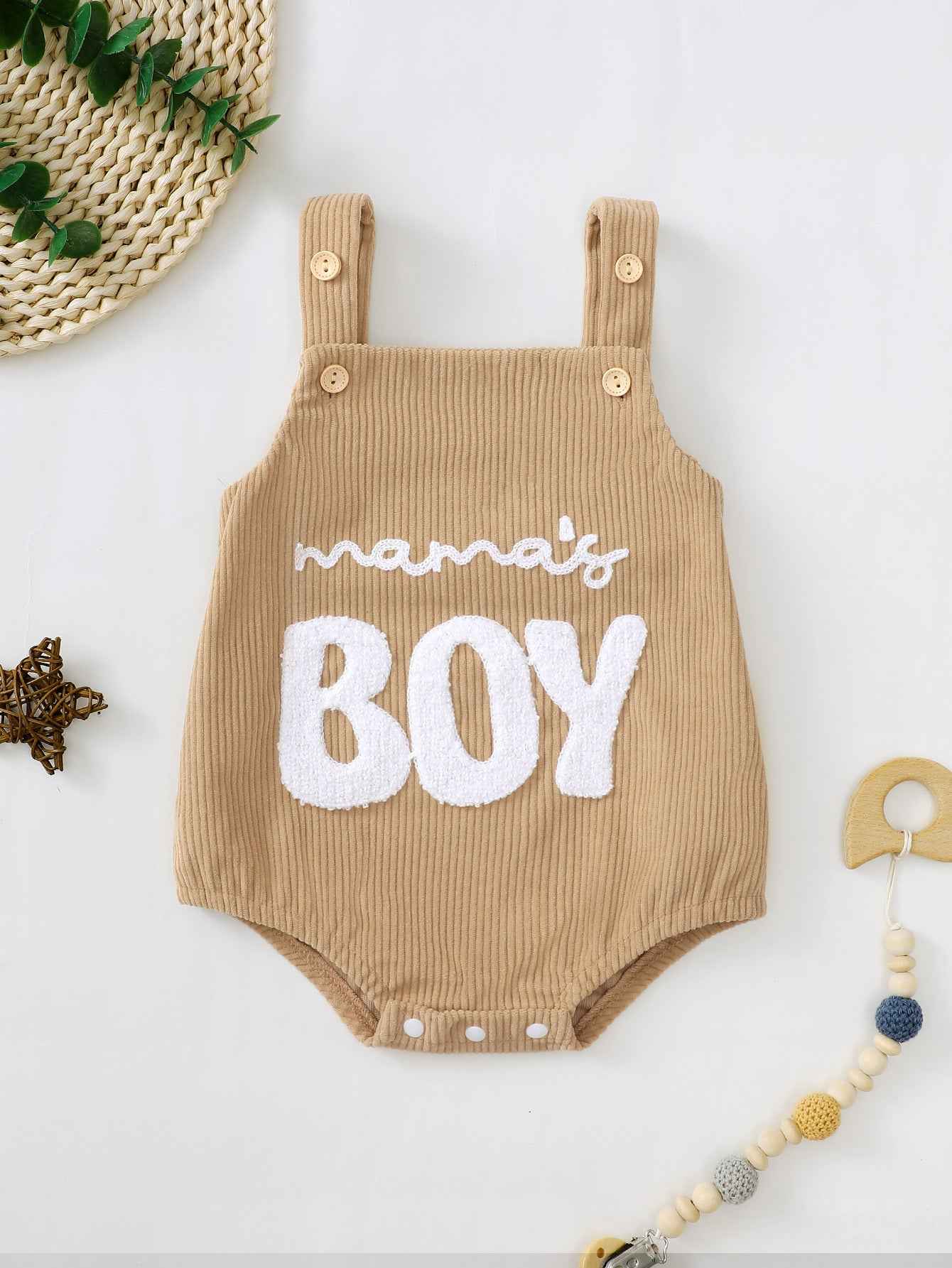 Male And Female Baby Corduroy Suspender Towel Embroidery - MIQ Store