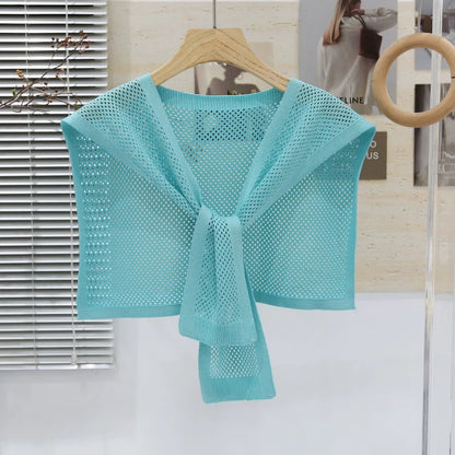 Knitted Shawl Matching Shirt Skirt Outer T-shirt Small Waistcoat
