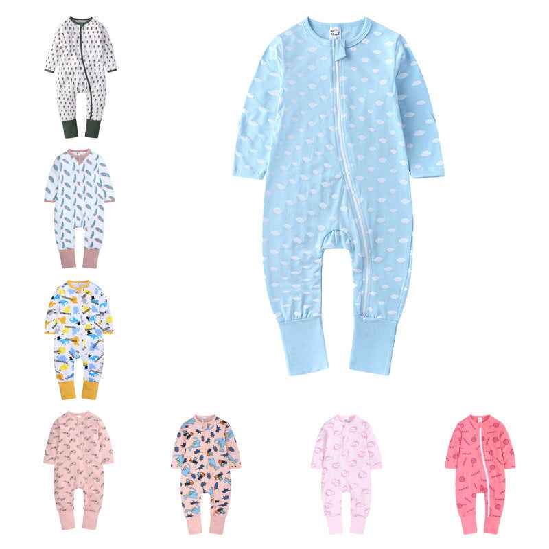 Spring And Autumn Long Sleeve Cotton Baby Jumpsuit Male And Female Baby Home Romper - MIQ Store