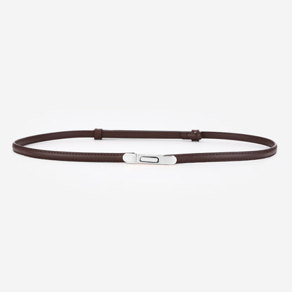 Women's Thin Genuine Leather Dress Simple Suit Coat Waist Belt