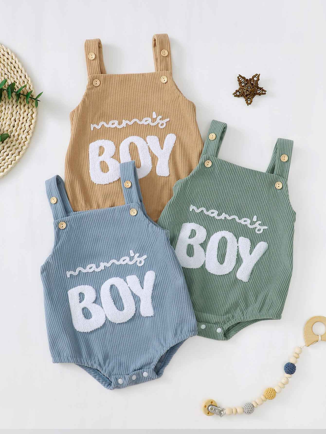 Male And Female Baby Corduroy Suspender Towel Embroidery - MIQ Store