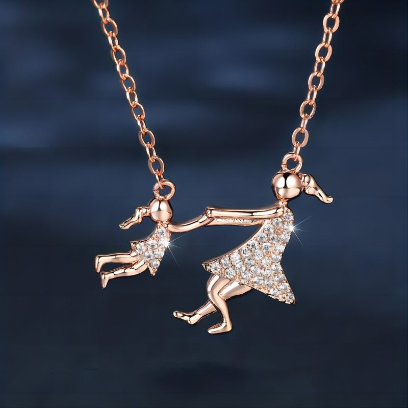New Creative And Refined Cute Mother And Daughter Personalized Pendant Necklace