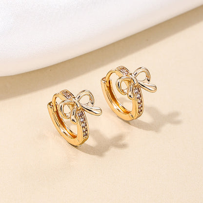Summer Bowknot Small Cherry Versatile Daily Commute Female Earrings