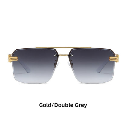 Women's Square Trimmed Frameless Sunglasses With Large Frame