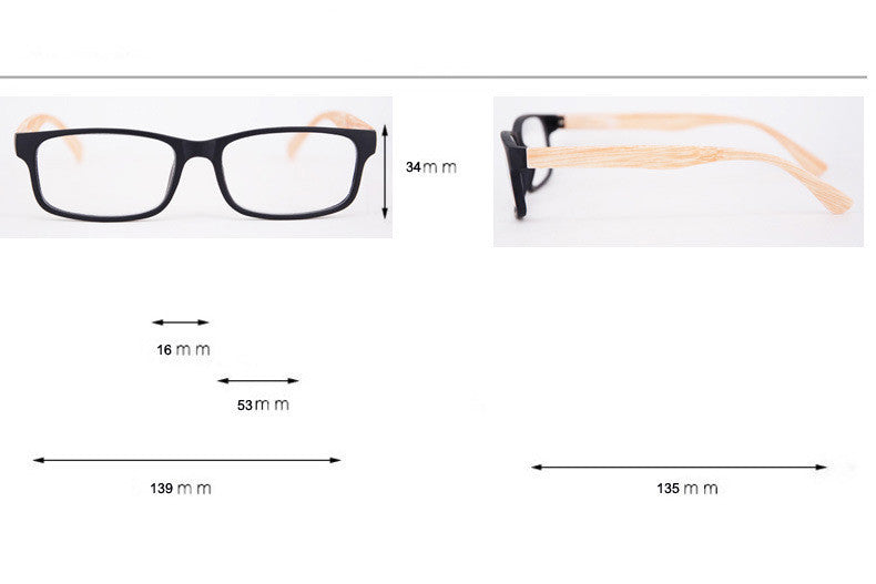 Square Presbyopia Glasses Bamboo Foot Men's And Women's Small Frame
