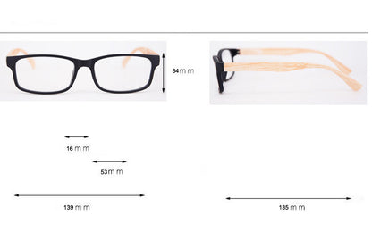 Square Presbyopia Glasses Bamboo Foot Men's And Women's Small Frame