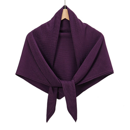 Solid Color Satin Crumpled Large Kerchief Fashion Scarf