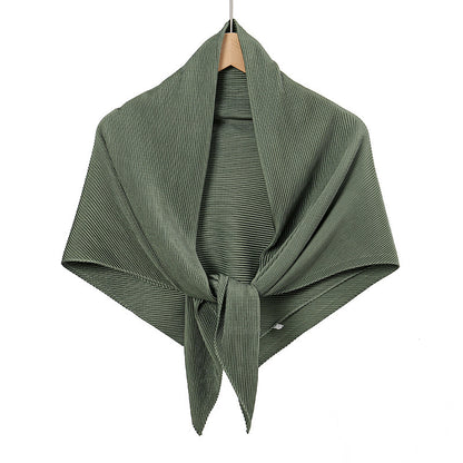 Solid Color Satin Crumpled Large Kerchief Fashion Scarf